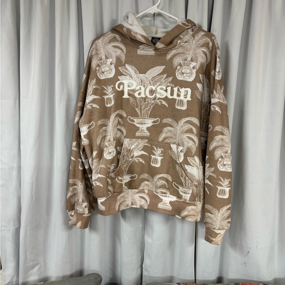 PacSun Cream Hoodie with White Accents x